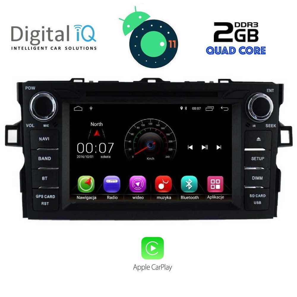 MULTIMEDIA OEM TOYOTA AURIS mod. 2007-2012
ANDROID 11  R
CPU: MTK  A7  1.3Ghz | Quad Core
RAM: 2GB DDR3 | NAND FLASH: 16GB

SUPPORTS STEERING WHEEL COMMANDS 