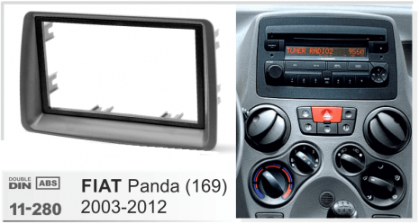 Πρόσοψη 2 DIN Για FIAT Panda (169) 2003-2012 - 281094-12. Grey Bulk